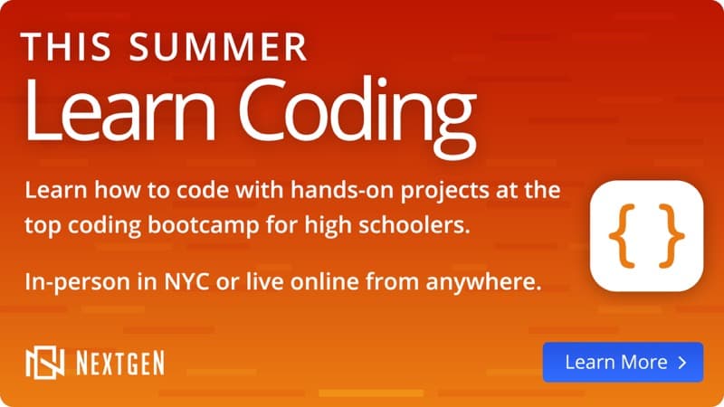 Learn coding with hands-on projects at the top coding bootcamp for high schoolers. In-person in NYC or live online from anywhere