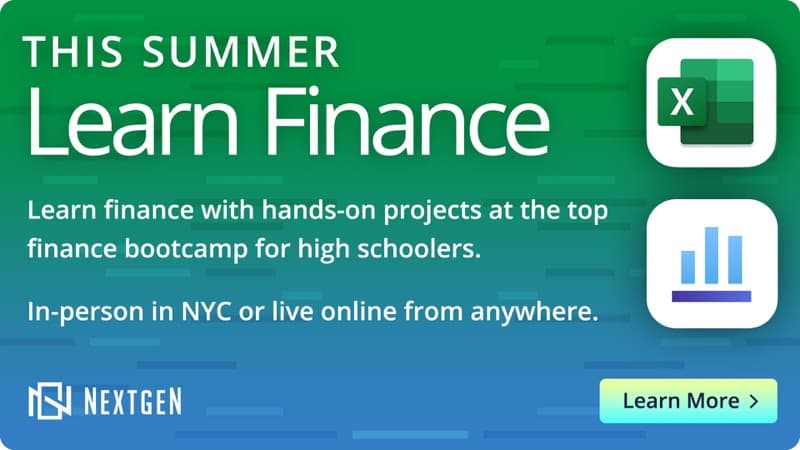 Learn finance with hands-on projects at the top finance bootcamp for high schoolers. In-person in NYC or live online from anywhere