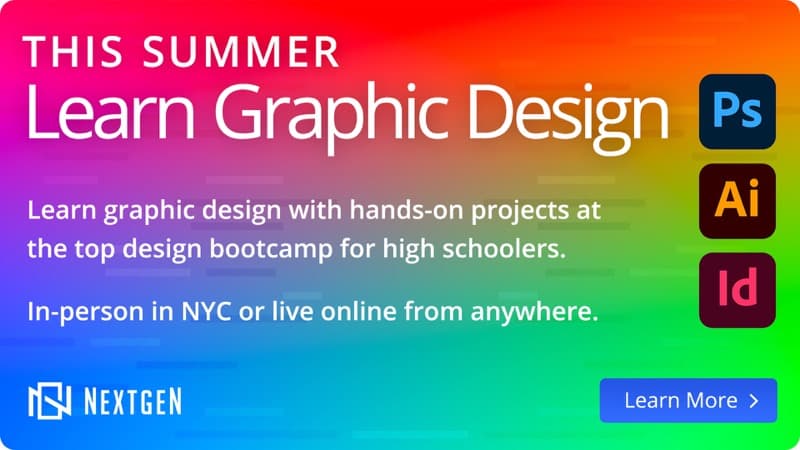 Learn graphic design with hands-on projects at the top design bootcamp for high schoolers. In-person in NYC or live online from anywhere